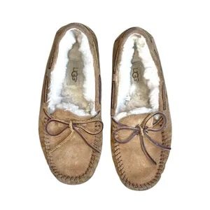 UGG Dakota Chestnut Brown Suede Leather Wool Lined Moccasin Slipper Loafer Shoes thumbnail 6