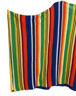 Lauren Ralph Lauren Womens Rainbow Stripe Linen Cotton Poncho Sweater Size‎ S/M thumbnail 1