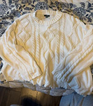 Wild Fable Cable Knit Sweater White thumbnail 1