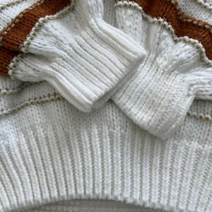 Women's Sweater in Cream, Gold, and Rust colors XL thumbnail 4