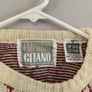 EMPORIO GITANO VINTAGE KNIT‎ SWEATER S Geometric Pink Black Beige thumbnail 2