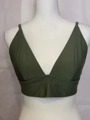 aerie Olive Green Lightweight Shirt-Style Bikini Set thumbnail 4