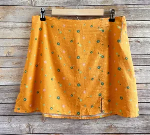 Abound Orange Floral Linen Blend Mini Skirt Size Large NWT thumbnail 1