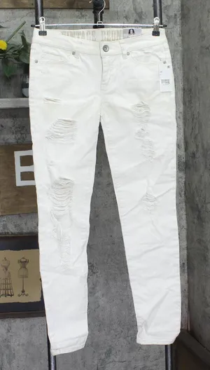 Rewash Juniors Ripped Natural Wash Skinny Jeans 2606602 Ivory Off White 5 thumbnail 1