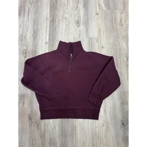 Athleta‎ Cozy Karma 1/4 Zip Top, Antique Burgundy Size XS thumbnail 2