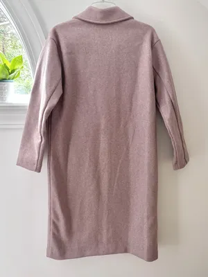 Old Navy Soft-Brushed Long Overcoat Mauve Pink Womens Small Winter Coat thumbnail 8