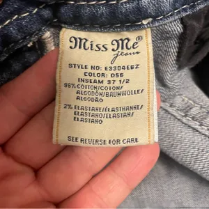 Miss Me Dark Blue Boot Cut Jeans with Silver Embellishments thumbnail 7