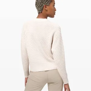 Lululemon Texture Play Sweater Cashmere Blend Ivory Size Medium thumbnail 7