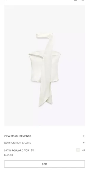 ZARA Satin Foulard Top thumbnail 2