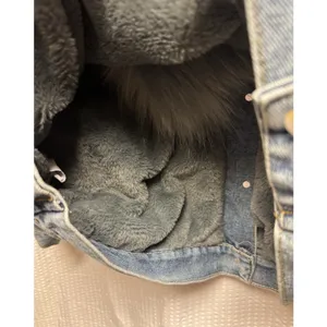 BEI BEI Women's XL Denim Truck Jacket Faux Fur Lining‎ Detach Collar NWOT thumbnail 12