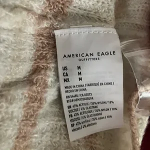 American Eagle Womens cream striped boxy cropped cardigan thumbnail 5