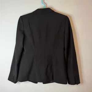 Ann Taylor Black Virgin Wool Blend Blazer Jacket Size 8 thumbnail 5