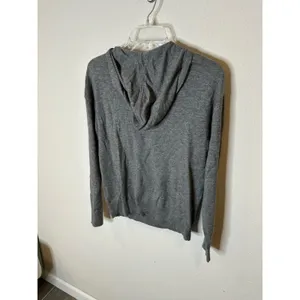 Theory Women Gray Cashmere Blend Hoodie Sweater Size‎ S thumbnail 3