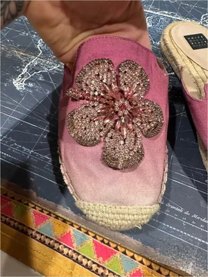 White House Black Market Floral Beaded Ombre Espadrilles – Pink Sunset – Size 7 thumbnail 6