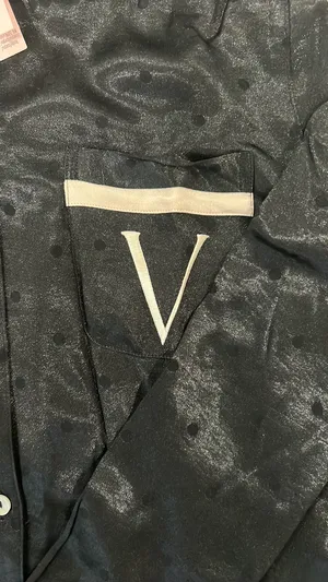 Victoria's Secret The satin long sleeve black and gold polka dot pj set thumbnail 2