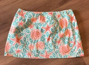 Lilly Pulitzer Skirt Mini Vintage Seashell fish print thumbnail 1
