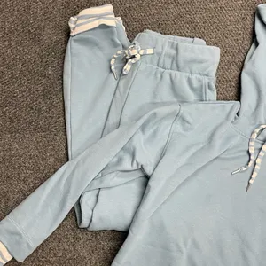 Three Dots women light baby blue sweat suit joggers hoodie size XS casual lounge thumbnail 3