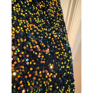 Bella Barnett NWT Sequin Mini Dress M Black Rainbow Long Sleeve‎ Open Back Dress thumbnail 4