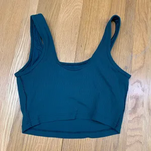 OFFLINE by Aerie Ribbed Medium Support Longline‎ Sports Bra Green Siz3 Large thumbnail 2