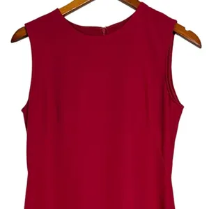 Nha Khanh Sleeveless Asymmetric High-Low A-Line Dress Cocktail Mini Dress 2 Red thumbnail 3