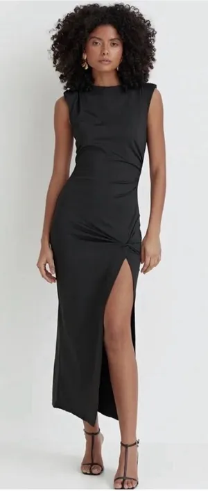 NWT 4th + Reckless Verity Dress - Sleeveless Thigh Split Maxi Dress Black Size M thumbnail 1