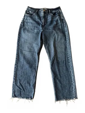 LOFT Women's The Curvy 90's Straight Denim Jeans Size 10 Distressed Grunge Urban thumbnail 2
