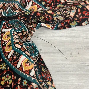 Wrangler Retro Smocked Western Print Lightweight Flowy Blouse Size XL thumbnail 7