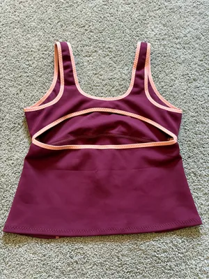Fabletics Barrier Scuba Tank Top Womens Size XL NWT Maroon/Burgundy Athletic thumbnail 2