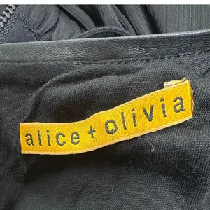 Alice + Olivia Mini Dress Leather Trim Women's Black Size Small thumbnail 5