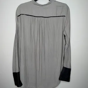Free People Pebble Crepe Free Bird Womens Large Black White Striped Long Sleeve thumbnail 5