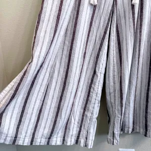 Anthropologie Chiara Corseted Wide Leg Pants Brown Motif Size 0 Linen Cotton thumbnail 7