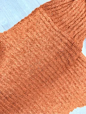 Earthbound cropped long sleeve brown hombre sweater shirt pull over med thumbnail 2