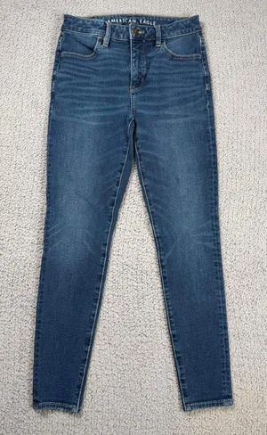 American Eagle Super Hi Rise Jegging Jeans Womens 2 Short Blue Stretch Skinny thumbnail 1
