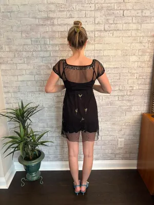 Free People Sheer and Sequin Mini Dress thumbnail 6