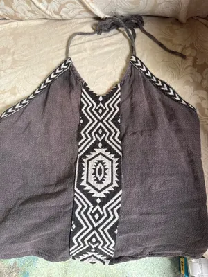 halter top Brown with cool printed on it Size M thumbnail 1