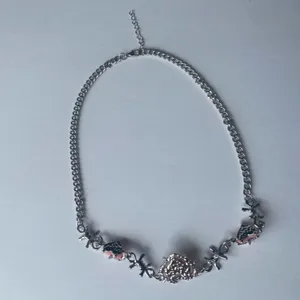 Creative Pink Heart Barbed Wire Silver Plated Choker‎ Length Necklace Soft Goth thumbnail 10