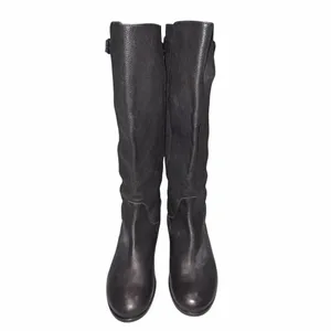 J. Crew Black Pebbled Leather Emmett Tall Boots 7.5 thumbnail 2