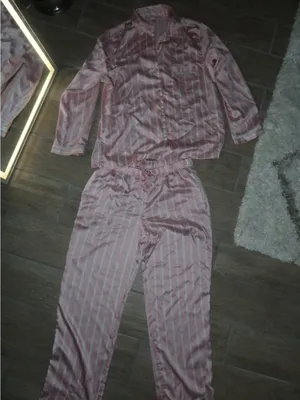 Victoria’s Secret Pink striped satin pajamas thumbnail 3