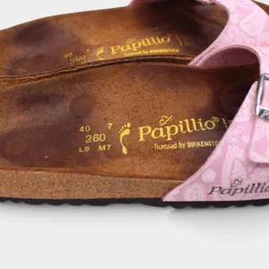 Birkenstock Papillio Madrid Womens 9 Narrow Pink Paisley Cork Slide Sandals thumbnail 6