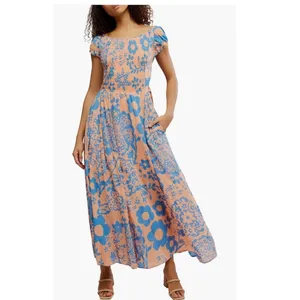 Free People Ultraviolet Maxi Dress, Size Small, Pale‎ Pink/Blue NWT thumbnail 4