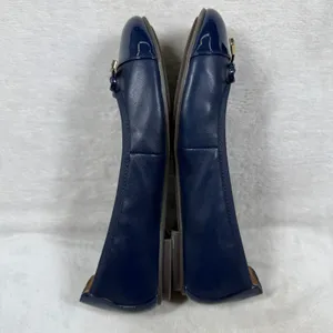 Vionic Minna Navy Blue Leather Cap Toe Ballet Flats Orthotic Bow Shoes 7 thumbnail 9