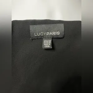 Lucy Paris Women’s Black Satin Silk V Neck Lace Racerback Top Size XS thumbnail 3