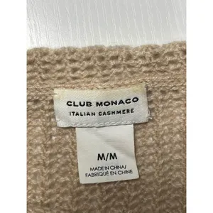 Club Monaco Italian‎ Cashmere Open Knit Sweater Beige M Medium Loose Fit thumbnail 3