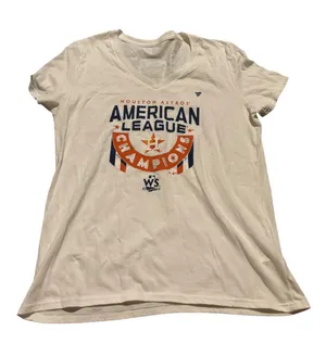 Fanatics Houston Astros 2022 American League Champions White V-Neck T-Shirt M thumbnail 1