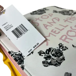 Betsey Johnson Cosmetic floral Bag Wristlet "stop and smell the roses" NWT‎ thumbnail 3