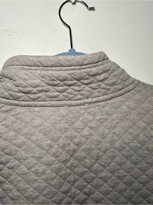 Patagonia Quilted Snap-Front Pullover Light Gray Organic Cotton Small Sweater thumbnail 8