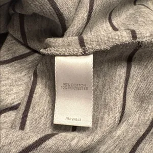 J. Jill women’s ribbed textured V neck tunic top gray patch pockets striped Sz L thumbnail 7