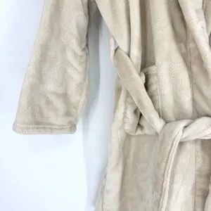 Summer & Rose Plush Knee Length Hooded Robe with Pockets Beige Size L/XL‎ thumbnail 3