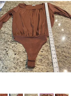 Free People Kaya Rust Brown Long Sleeve Cutout Bodysuit S thumbnail 5