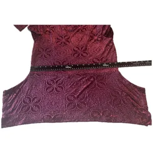 Ivanka Trump Peplum Top Womens S Wine New Burnout Velvet Long Sleeve I78TNHFE thumbnail 8